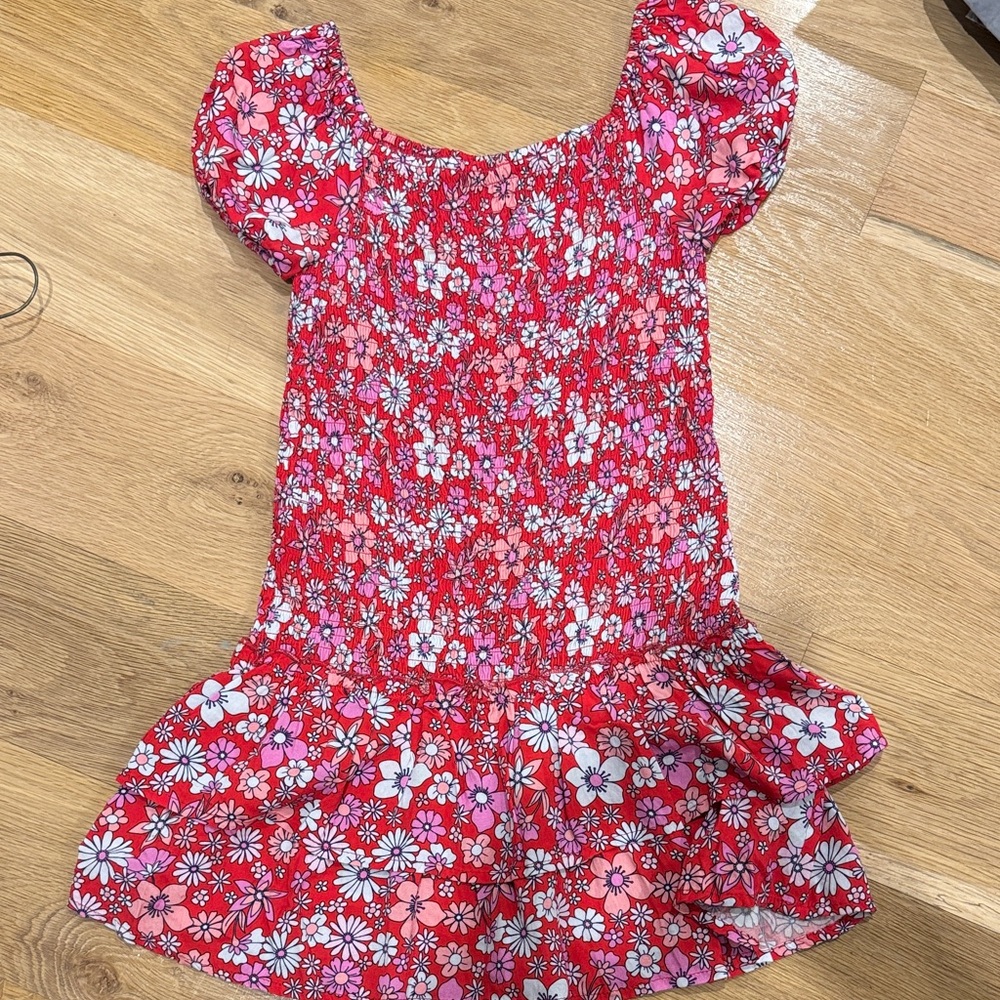 Design History Red Floral Puff Sleeve Dress